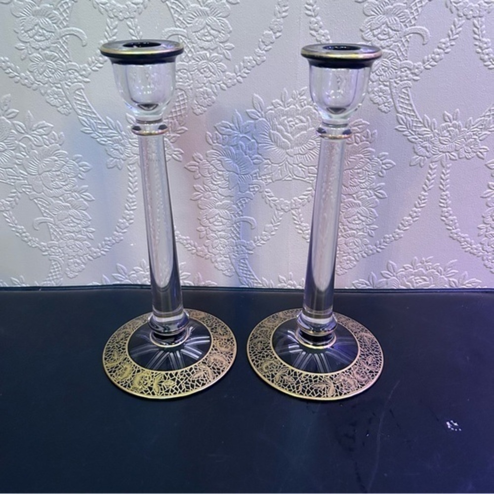 Elegant Silver and Gold Candle Holders